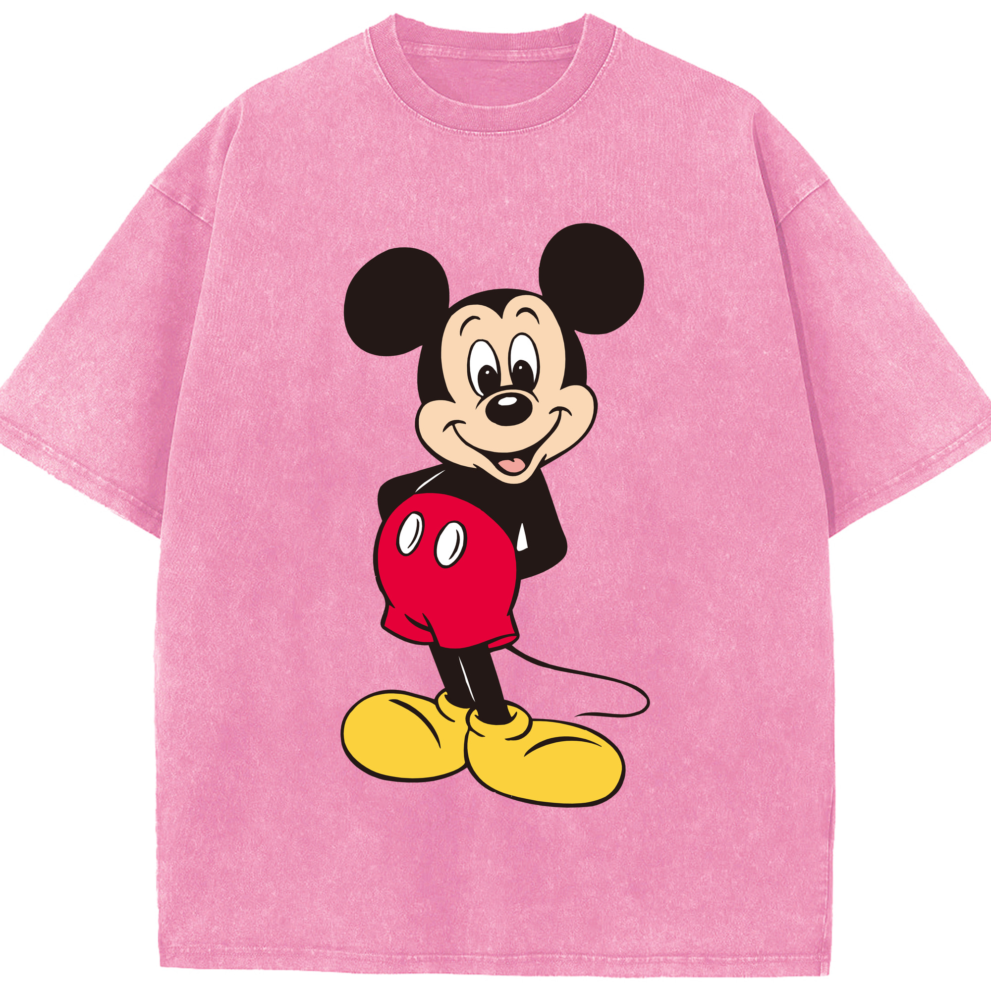 （画像用） ミッキーマウス Mickey Mouse 綿100% ヴィンテージ風 半袖Tシャツ（フロントプリント）